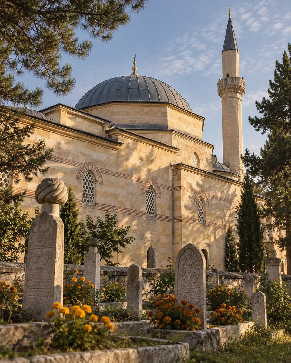Yakup Ağa Mosque, minaret and historic cemetery — representative image