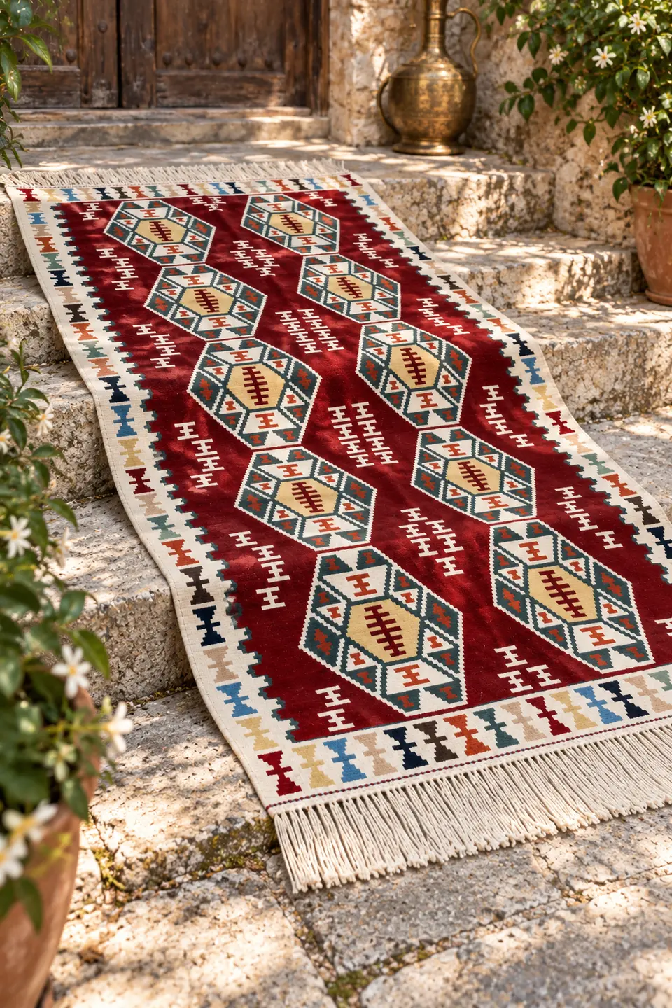 hereke kilim – doğal kıvrımlar ve yakın çekimle Kastamonu esintili dekoratif mockup
