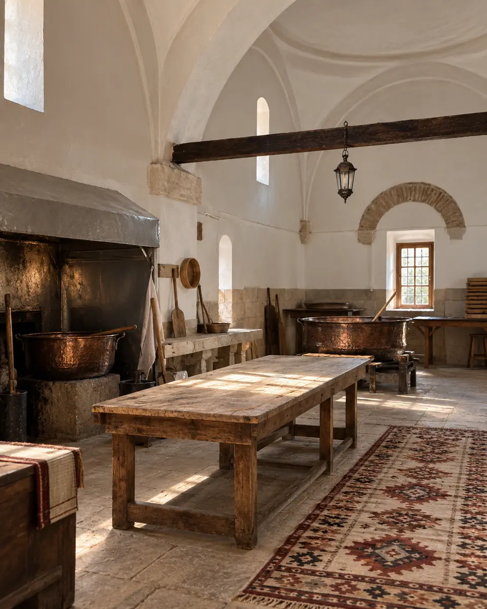 Traditional çekme helva workshop in the Yakup Ağa Imaret — representative image