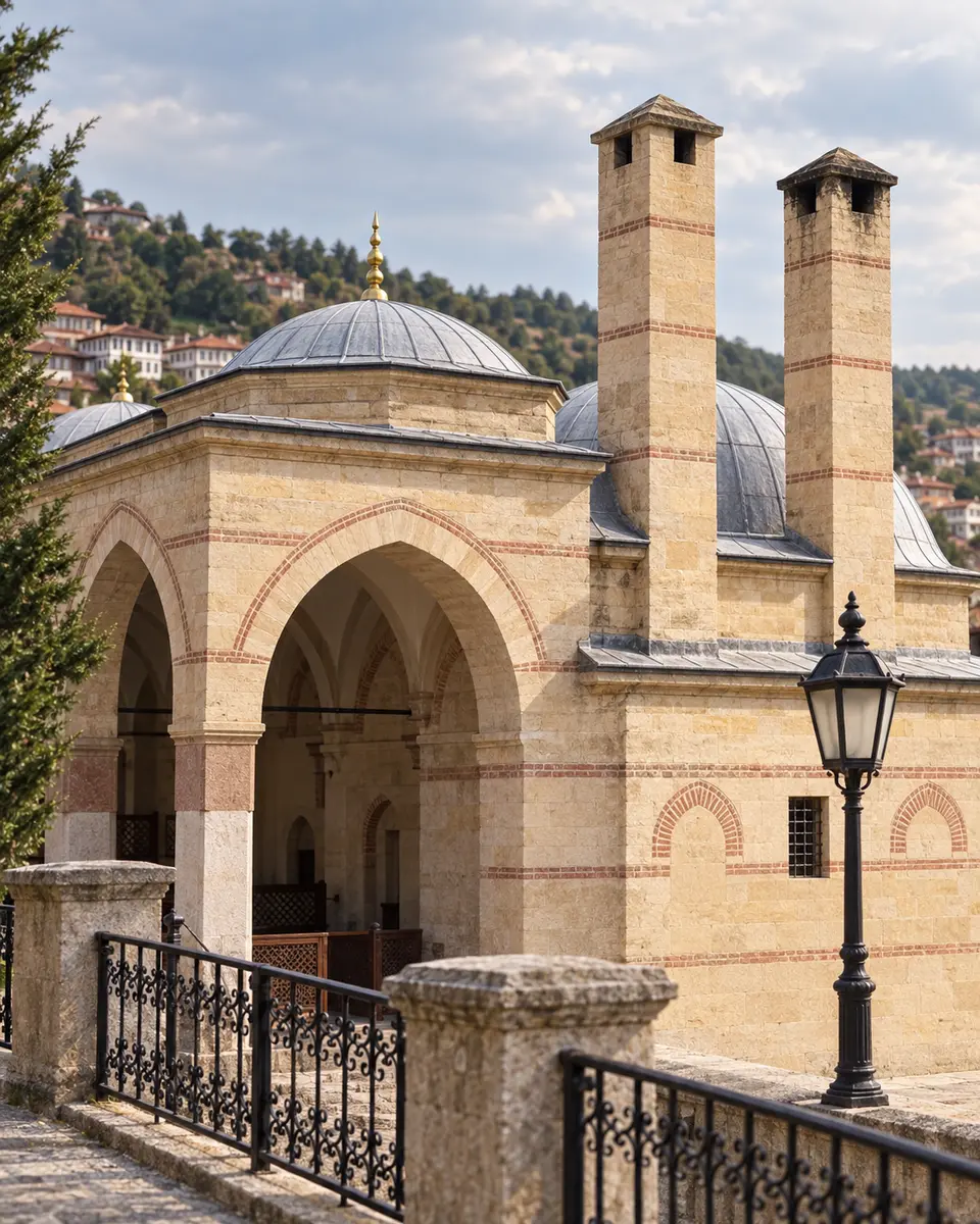 Lead-clad domes and stone chimneys of the Yakup Ağa Imaret — representative image