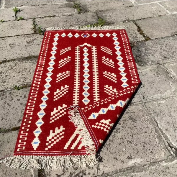 Kırmızı El Dokuma Seccade – Red Handwoven Prayer Rug, Kastamonu Küre
